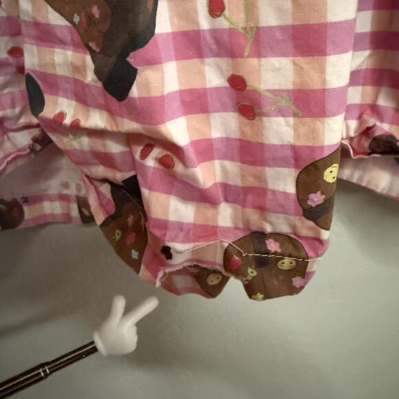 Megan Crosby Babydoll Dress Pink Gingham Cowboy Boots Print Size Large - Picture 10 of 12